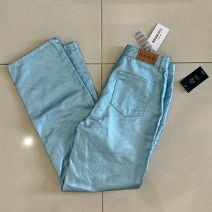 NA-KD Metallic blue jeans